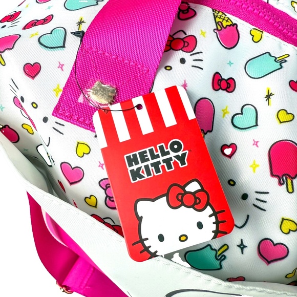 NWT Sanrio Hello Kitty Ice Cream Travel Bag Carry-On / Beach Tote🍦🎀🧳 - Picture 2 of 16